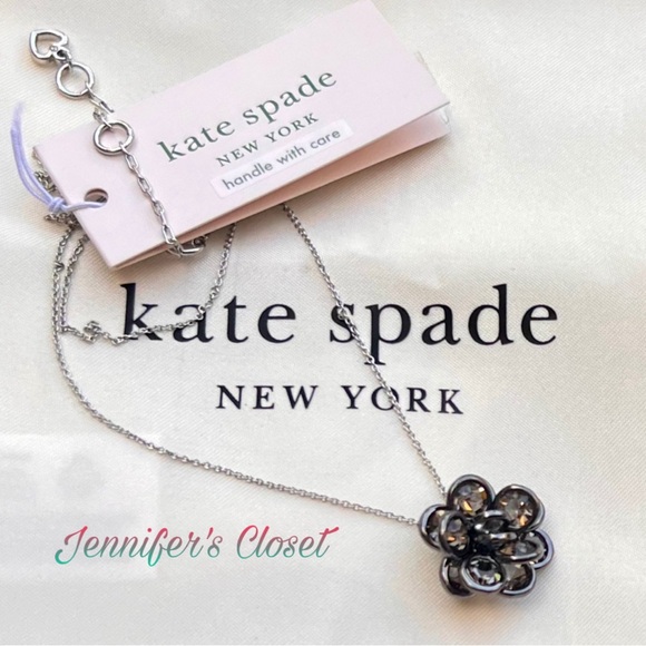 KATE SPADE Crystal Flower Pendant Necklace - Picture 3 of 3
